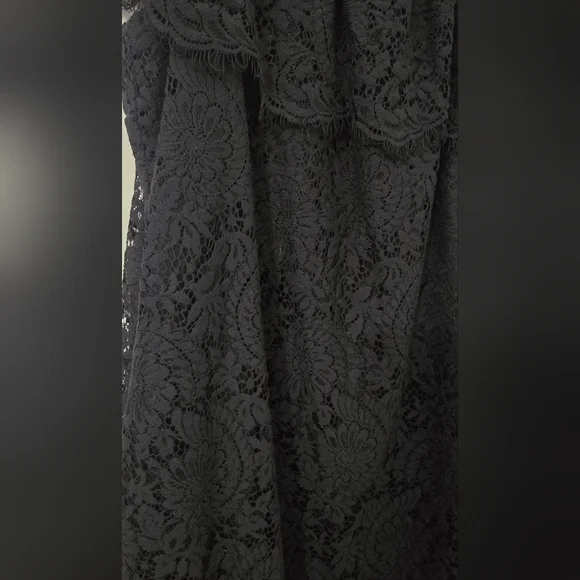 Madewell Dusk Lace Off-the-Shoulder Black Dress Size 10, Worn Once - Picture 4 of 8